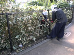 作業風景1-横浜市動物園フェンス工事